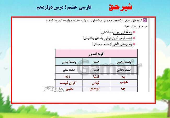 پاورپوینت فارسی پایه‌ی هشتم | درس 12: شیر حق- پیش نمایش