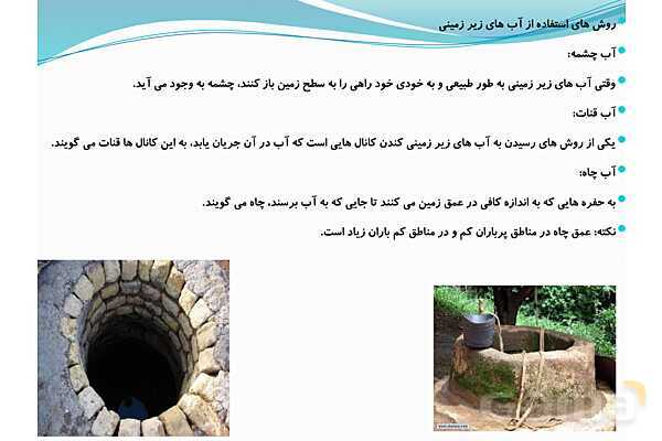 پاورپوینت تدریس درس 6 علوم: آبهای زیر زمینی و آلودگی آبها- پیش نمایش