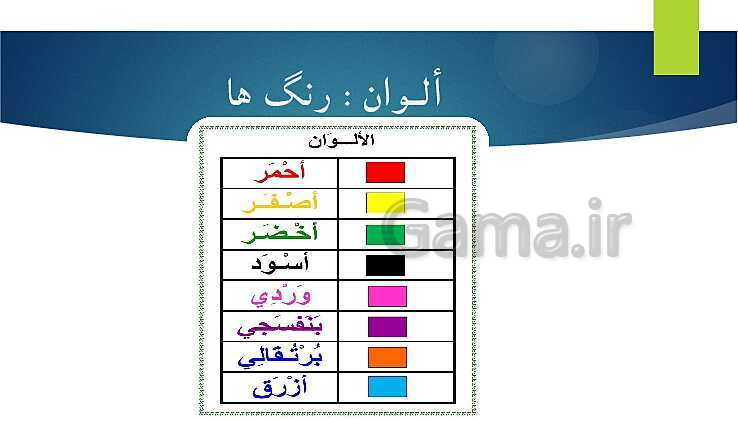 پاورپوینت آموزش قواعد کتاب عربی کلاس هفتم - پیش نمایش