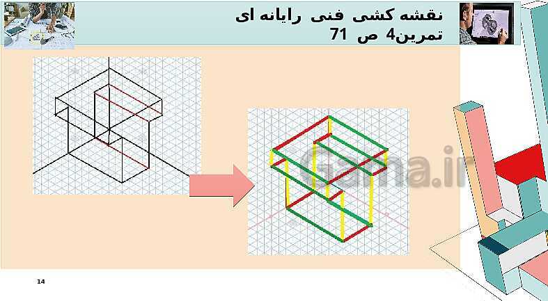 حل تمرینات پودمان 2: تجزیه و تحلیل نما و حجم (صفحه 71 تمرین 1 تا 4)- پیش نمایش