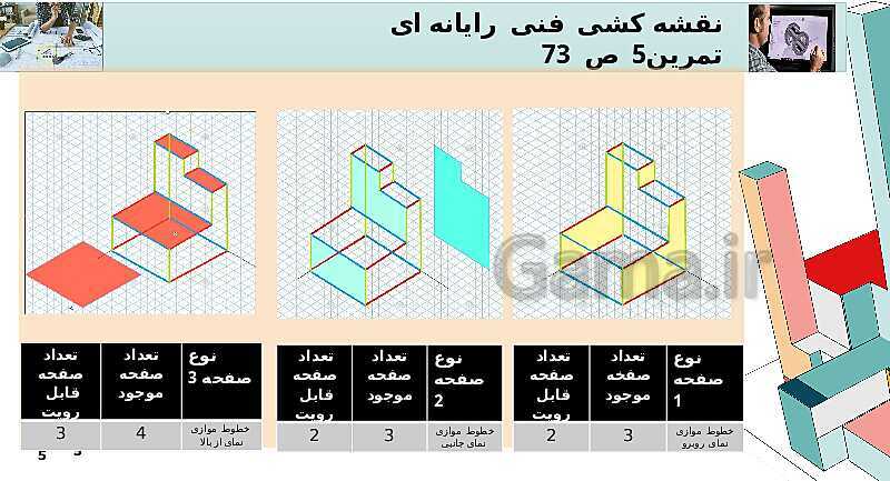 حل تمرینات ص. 73 پودمان دوم درس رسم فنی- پیش نمایش