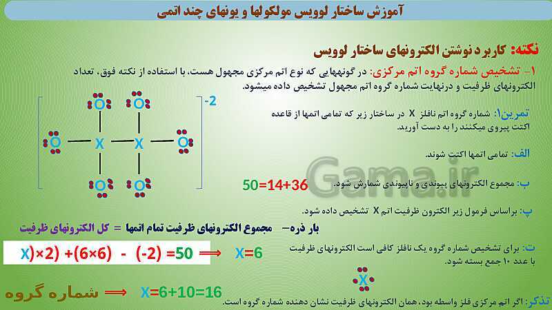 پاورپوینت آموزش ساختار لوویس مولکول‌ها و یون‌های چند اتمی- پیش نمایش