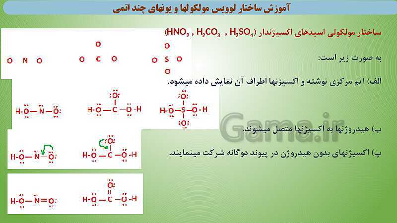 پاورپوینت آموزش ساختار لوویس مولکول‌ها و یون‌های چند اتمی- پیش نمایش