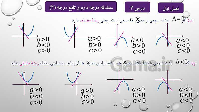 پاورپوینت آموزشی فصل اول درس 2 و 3 | معادلات درجه دوم، گویا و رادیکالی- پیش نمایش