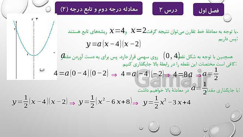 پاورپوینت آموزشی فصل اول درس 2 و 3 | معادلات درجه دوم، گویا و رادیکالی- پیش نمایش