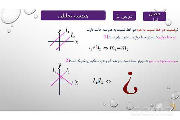 پاورپوینت آموزشی فصل اول درس 1 | هندسه تحلیلی- پیش نمایش
