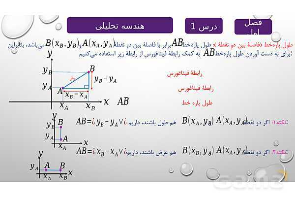 پاورپوینت آموزشی فصل اول درس 1 | هندسه تحلیلی- پیش نمایش