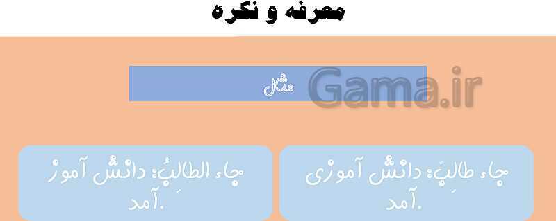 پاورپوینت قواعد عربی یازدهم انسانی درس 4: معرفه و نکره- پیش نمایش