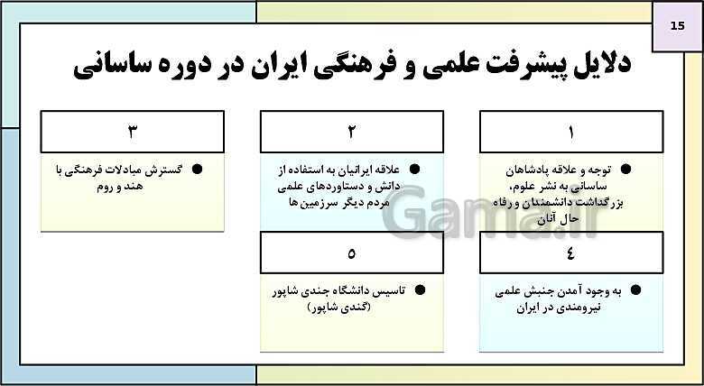 پاورپوینت تدریس درس پانزدهم تاریخ دهم: زبان، علم و آموزش در ایران باستان- پیش نمایش