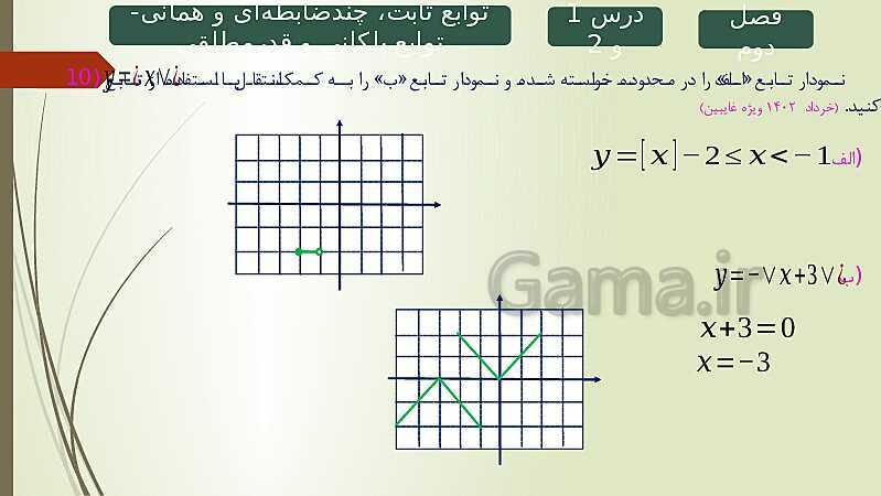 پاورپوینت حل نمونه سوالات امتحان نهایی فصل دوم ریاضی و آمار 2 - پیش نمایش