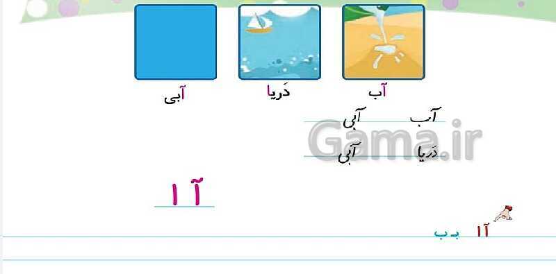 پاورپوینت‌ آموزشی نشانه آ ا و ب فارسی اول دبستان- پیش نمایش