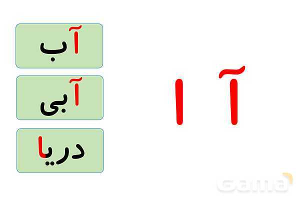 پاورپوینت آموزشی نشانه آ ا و ب فارسی اول دبستان- پیش نمایش