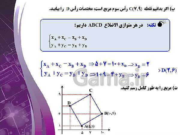 پاورپوینت آموزشی فصل اول : هندسه تحلیلی و جبر- پیش نمایش