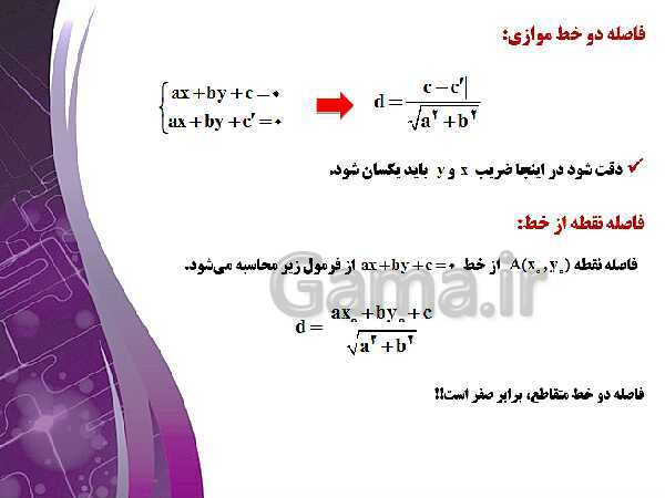 پاورپوینت آموزشی فصل اول : هندسه تحلیلی و جبر- پیش نمایش