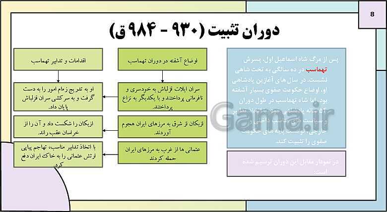 پاورپوینت تدریس درس 13: تحولات سیاسی و اقتصادی ایران در دوره صفوی | کتاب درسی تاریخ یازدهم انسانی- پیش نمایش