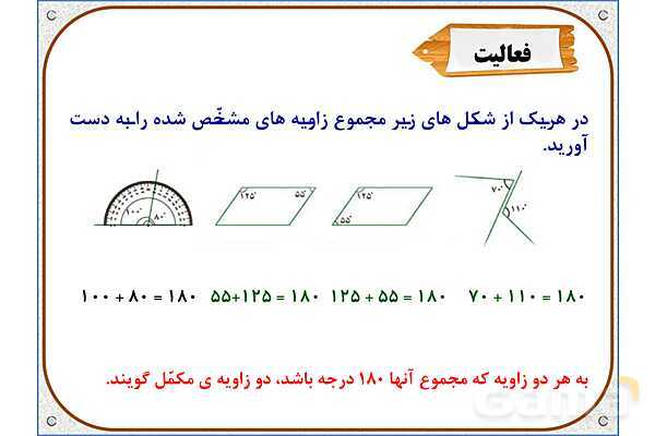 پاورپوینت ریاضی ششم دبستان | فصل 5: خط و زاویه- پیش نمایش
