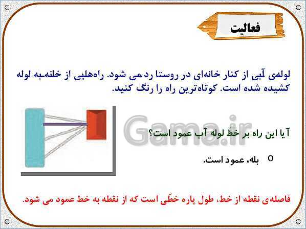 پاورپوینت ریاضی ششم دبستان | فصل 5: خط و زاویه- پیش نمایش