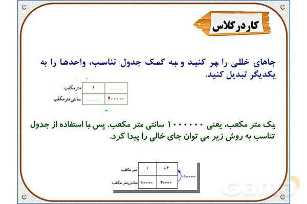 پاورپوینت ریاضی ششم دبستان | فصل 5 : حجم و جرم- پیش نمایش