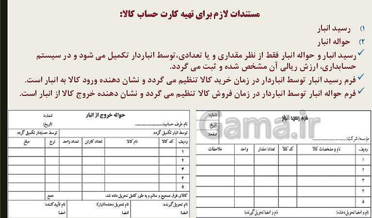 پاورپوینت تدریس پودمان سوم حسابداری خرید و فروش | حسابداری تنظیم کارت حساب کالا- پیش نمایش