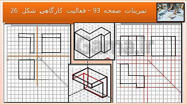 پاورپوینت کتاب نقشه کشی فنی رایانه ای  پودمان 3: رسم سه نما و پرسپکتیو با روش کاوالیر- پیش نمایش