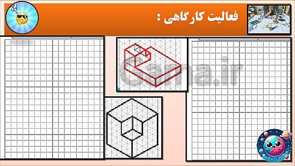 پاورپوینت کتاب نقشه کشی فنی رایانه ای  پودمان 3: رسم سه نما و پرسپکتیو با روش کاوالیر- پیش نمایش