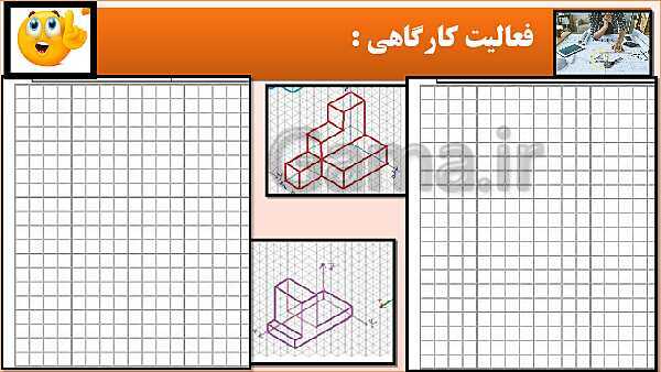 پاورپوینت کتاب نقشه کشی فنی رایانه ای  پودمان 3: رسم سه نما و پرسپکتیو با روش کاوالیر- پیش نمایش