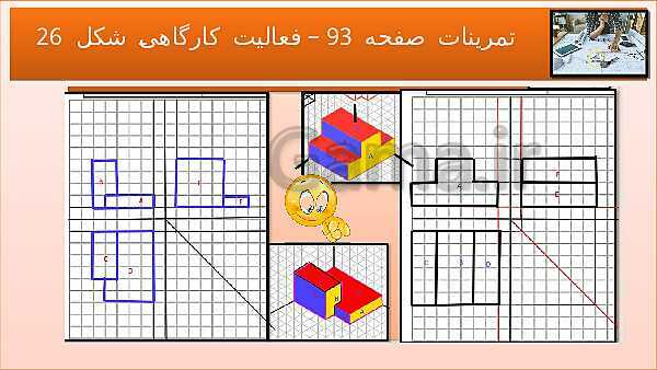 پاورپوینت کتاب نقشه کشی فنی رایانه ای  پودمان 3: رسم سه نما و پرسپکتیو با روش کاوالیر- پیش نمایش