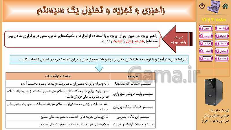 پاورپوینت پودمان 4: تجزیه و تحلیل سیستمهای اطلاعاتی | کتاب دانش فنی پایه رشته شبکه و نرم افزار- پیش نمایش