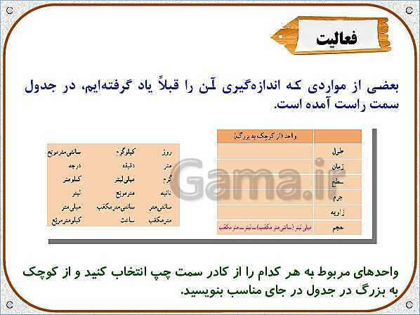 پاورپوینت ریاضی ششم دبستان | فصل 5: طول و سطح- پیش نمایش