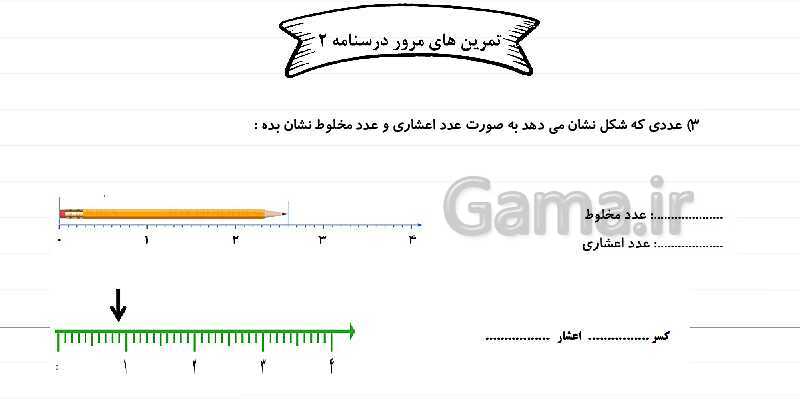 پاورپوینت آموزش فصل 5 ریاضی چهارم: عدد مخلوط و عدد اعشاری- پیش نمایش