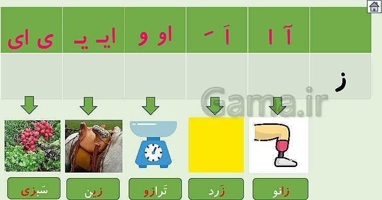 پاورپوینت آموزش کتاب فارسی اول دبستان | درس 6: نشانه‌ی ز- پیش نمایش