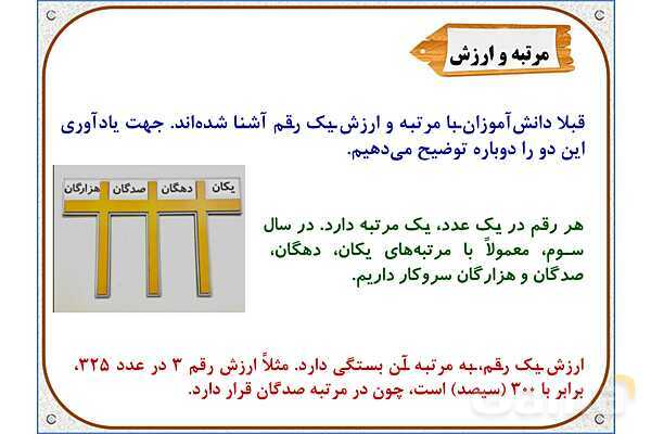پاورپوینت ریاضی سوم دبستان | فصل 2: ارزش مکانی- پیش نمایش
