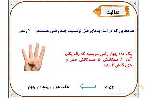 پاورپوینت ریاضی سوم دبستان | فصل 2: ارزش مکانی- پیش نمایش
