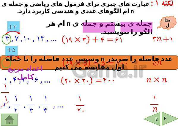 پاورپوینت تدریس ریاضی هفتم | فصل 3: جبر و معادله- پیش نمایش