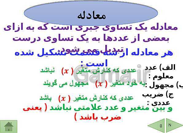 پاورپوینت تدریس ریاضی هفتم | فصل 3: جبر و معادله- پیش نمایش