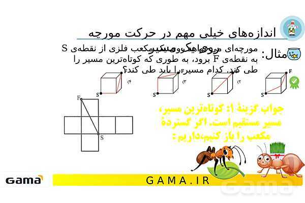 جمعبندی هوش تحلیلی بخش چهارم (حرکت مورچه روی یک مسیر - مکعب های رنگی)- پیش نمایش