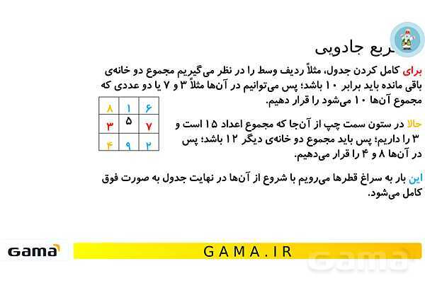 جمعبندی هوش تحلیلی بخش هشتم (مربع جادویی - مساحت و محیط)- پیش نمایش