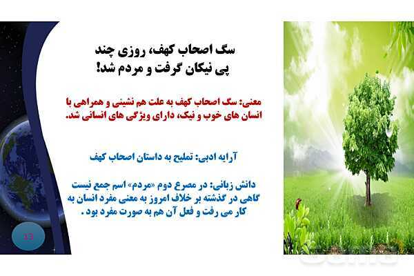 پاورپوینت معنی و آرایه های درس 4 فارسی نهم؛ همنشین - پیش نمایش