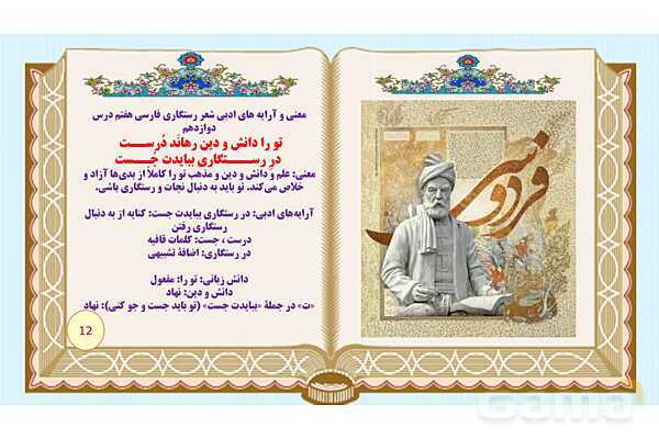 پاورپوینت درس 12 فارسی هفتم: خدمات متقابل اسلام و ایران- پیش نمایش