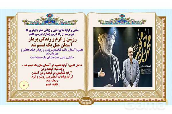 پاورپوینت درس 4 فارسی هفتم: با بهاری که می رسد از راه و زیبایی شکفتن - پیش نمایش