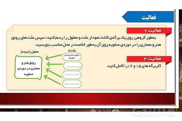پاورپوینت آموزش درس12 مطالعات ششم دبستان: چرا فرهنگ و هنر در دوره صفویه شکوفا شد؟- پیش نمایش