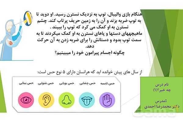 پاورپوینت تدریس درس 6: حس بینایی- پیش نمایش