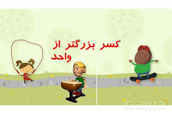 پاورپوینت کسر بزرگتر از واحد - پیش نمایش