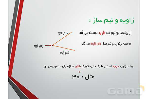 پاورپوینت زاویه، انواع مثلث و نمیساز- پیش نمایش