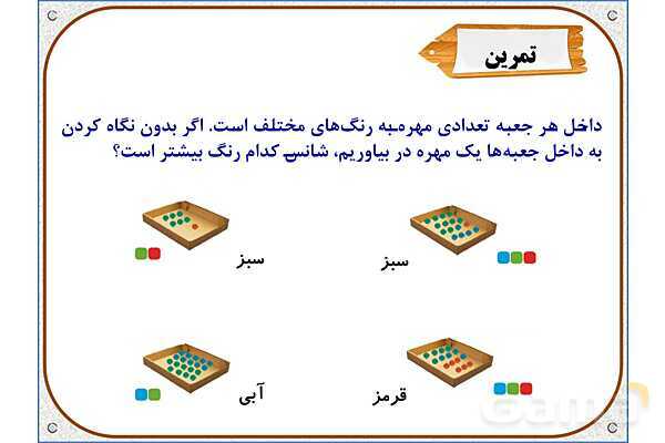 پاورپوینت ریاضی دوم دبستان | فصل 7: مفهوم احتمال- پیش نمایش
