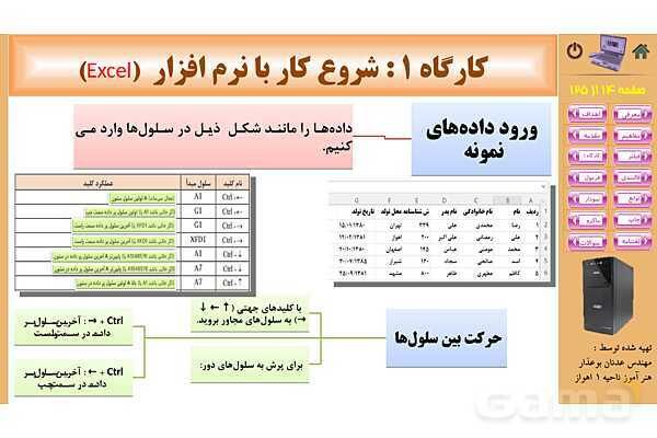 پاورپوینت پودمان 1: کار با نرم‌افزار صفحه گسترده | پیاده سازی سیستم های اطلاعاتی و طراحی وب رشته شبکه و نرم افزار- پیش نمایش