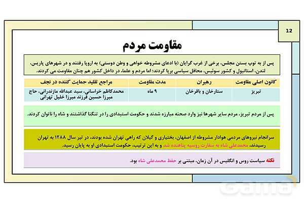 پاورپوینت درس 5: مشروطه در دوره محمدعلی شاه | کتاب درسی تاریخ معاصر ایران- پیش نمایش