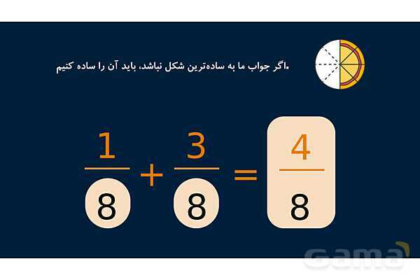 پاورپوینت آموزش مخرج مشترک گرفتن کسرها- پیش نمایش