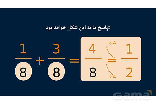 پاورپوینت آموزش مخرج مشترک گرفتن کسرها- پیش نمایش
