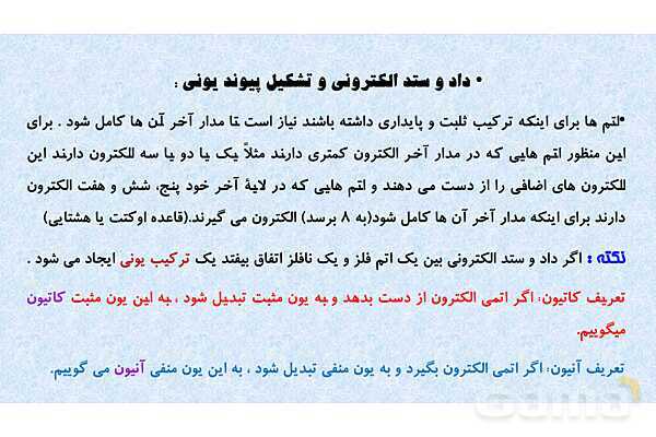پاورپوینت تدریس فصل 2 علوم نهم (رفتار اتم ها با یکدیگر)- پیش نمایش
